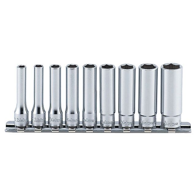 Ko-ken RS2305A/9 9点組 1/4SQ 12角ディープソケット・レールセット RS2305A/9 コーケン お手々物の具