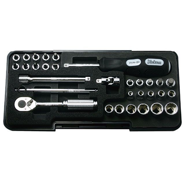 Ko-ken P2258M 31点組 1/4SQ ソケットレンチセット ケース付 P2258M コーケン ハンドツール