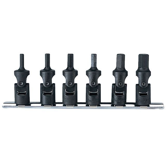 Ko-ken RS3430M/6 6点組 3/8SQ ユニバーサルヘックスビットソケット・レールセット RS3430M/6 コーケン お手々物の具
