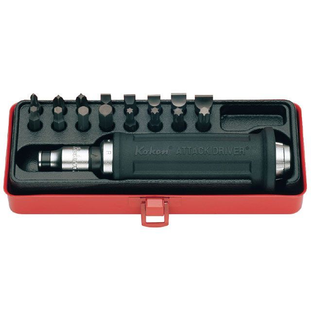 Ko-ken AG112H 18点組 1/2SQ アタックドライバー グリップ付・ビットセット ケース付 AG112H コーケン ハンドツール|パークアップ 店