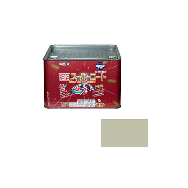 asahipen 油性スーパーコート 5L（ソフトグレー） AP9011920 アサヒペン 日用品 日用品雑貨・文房具・手芸-フローリングワックス-掃除用品