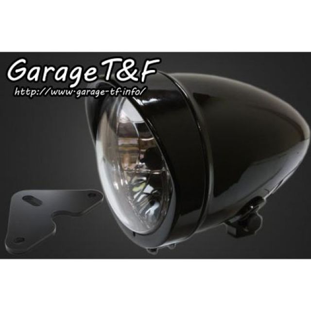 T&F 4.5インチロケットライト＆ライトステー（タイプF）キット カラー ブラック ・GT250HL03 ガレージT&F ヘッドライト・バルブ グラストラッカー グラストラッカービッグボーイ
