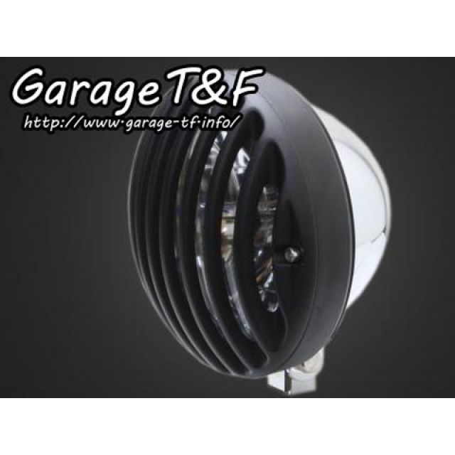 T&F 5.75インチバードゲージヘッドライト ヘッドライト メッキ ゲージ ブラック ・HL42 ガレージT&F ヘッドライト・バルブ 汎用