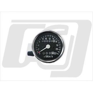GUTS CHROME 60mm機械式スピードメーター トリップ付 2：1 カラー 黒文字盤 4100-7021 ガッツクローム スピードメーター