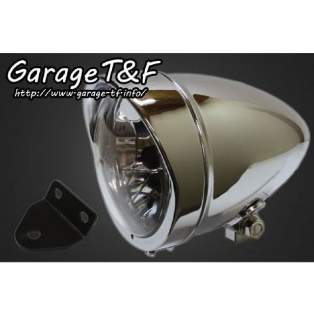 T&F 4.5インチロケットライト＆ライトステー（タイプC）キット カラー メッキ ・SR400HL02 ガレージT&F ヘッドライト・バルブ SR400