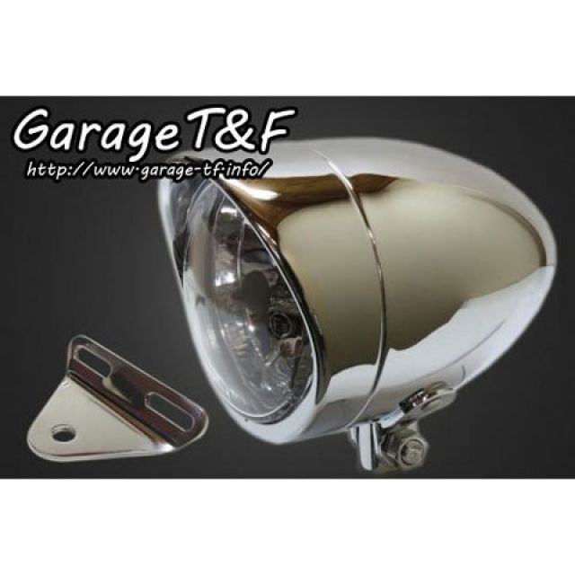 T&F 4インチプレーンライト(ロング)&ライトステー(タイプA)キット ・SS400HL09 ガレージT&F ヘッドライト・バルブ スラッシャー400|パークアップ 店