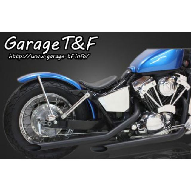 T&F ドラッグパイプマフラー（ブラック） タイプI ・SS400ML08 ガレージT&F マフラー本体 スラッシャー400