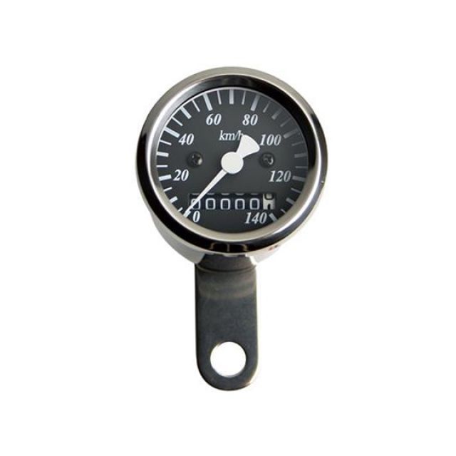 GOODS 機械式ミニスピードメーター φ48mm ブラックパネル トリップ無 1：4 58-43620 グッズ スピードメーター