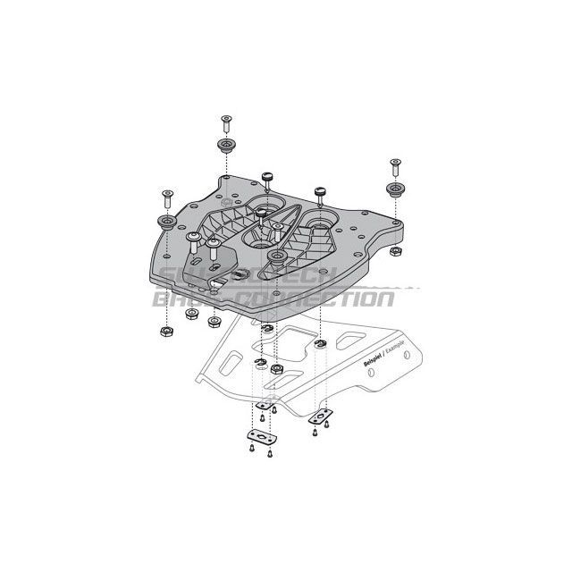 SW-MOTECH TraX（トラックス）Alu-TopBox用 アダプター・プレート sw_GPT_00_152_400 SWモテック キャリア・サポート