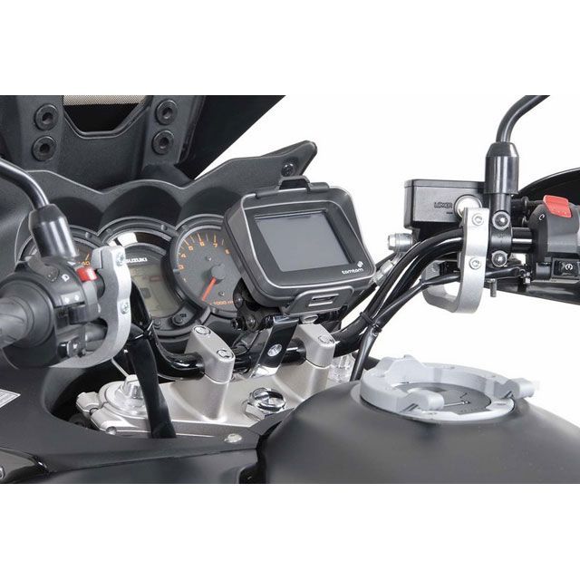 SW-MOTECH GPS マウント ＋ ハンドルバー クランプ Φ 28 mm ハンドルバー . バイブレーションダンプ. シルバー｜GPS.00.308.10201/S sw_GPS_00_308_10201S SWモテック ハンドル周辺パーツ｜パークアップ 店