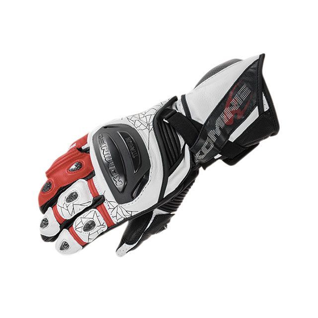 KOMINE 2020春夏モデル GK-235 チタニウムレーシンググローブ（ホワイト/レッド） サイズ 3XL ・06-235 コミネ レーシンググローブ