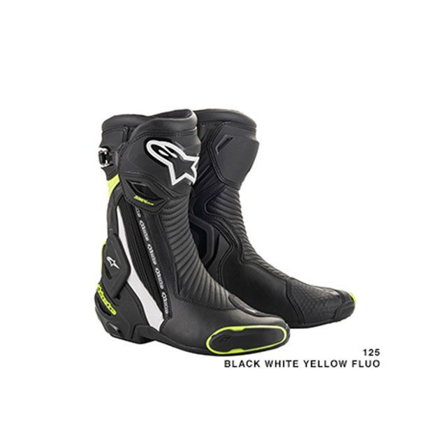 Alpinestars SMX プラス v2ブーツ（ブラック/ホワイト/イエローフロー） サイズ 41 アルパインスターズ レーシングブーツ