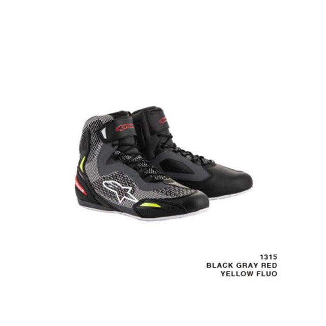 Alpinestars ファスター3 ライドニット シューズ（ブラック/グレー/レッド/イエローフロー） サイズ 9 メーカー在庫あり アルパインスターズ レーシングブーツ