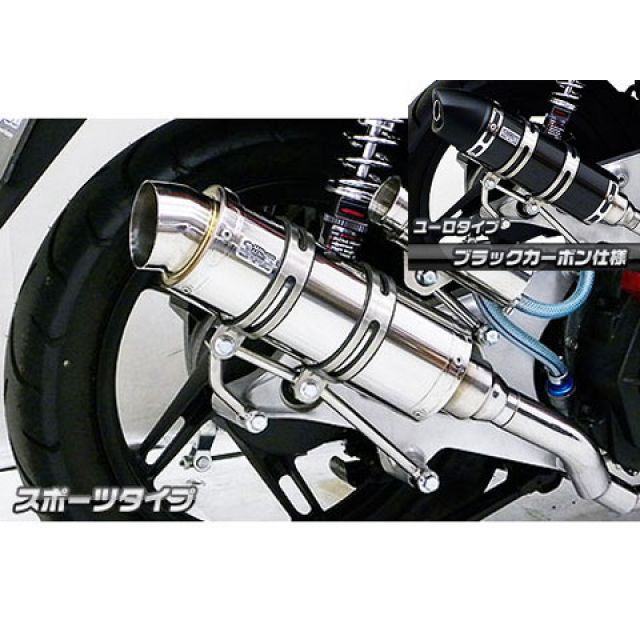 WirusWin PCX（JF56）用 ロイヤルマフラー スポーツタイプ オプション オプションC＋E（ブラック） ウイルズウィン マフラー本体 PCX
