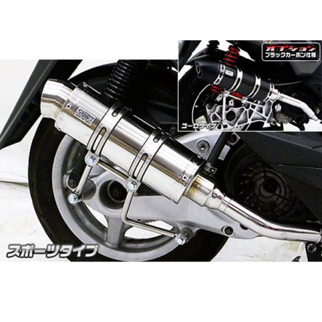 WirusWin シグナスX（2型/O2センサー装備）用 ロイヤルマフラー（スポーツタイプ） O2センサー取付け口付 オプション オプションC＋E（シルバー） ウイルズウィン マフラー本体 シグナスX（2型）