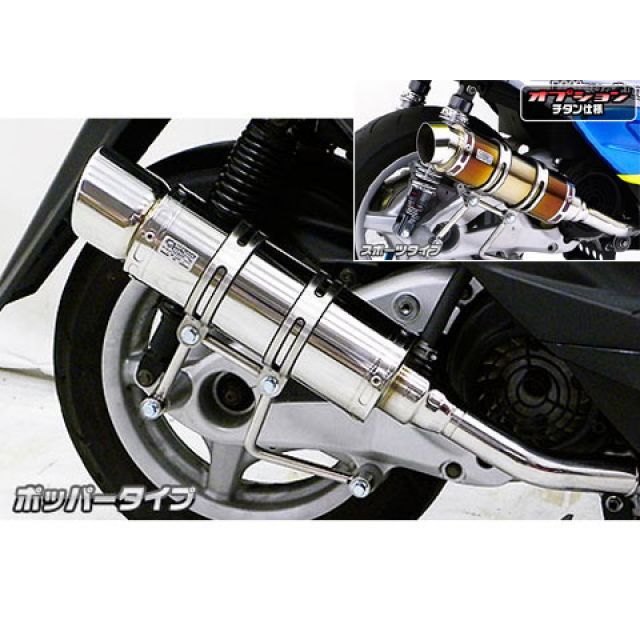 WirusWin シグナスX（2型/O2センサー非装備）用 ロイヤルマフラー（ポッパータイプ） オプション オプションD＋E（ブラック） ウイルズウィン マフラー本体 シグナスX（2型）