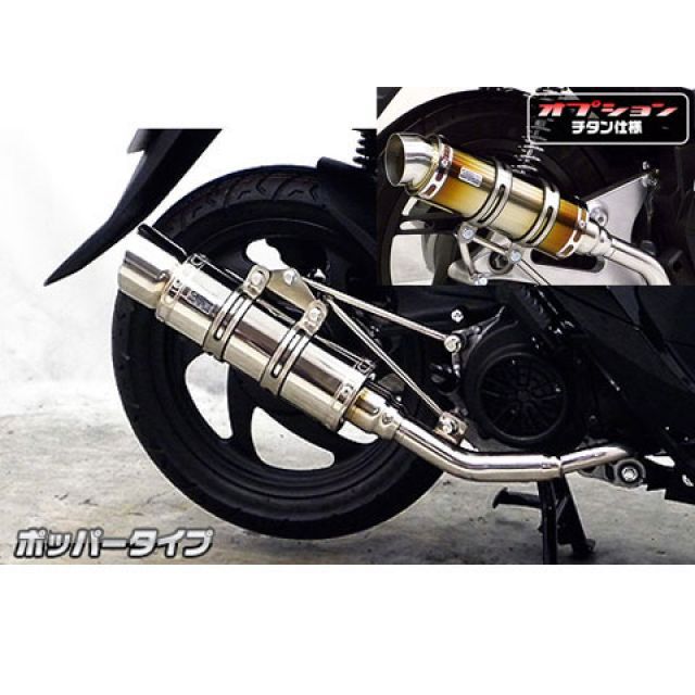 WirusWin ディオ110(JF58)用 ロイヤルマフラー ポッパータイプ オプション オプションB+D ウイルズウィン マフラー本体 ディオ110|パークアップ 店