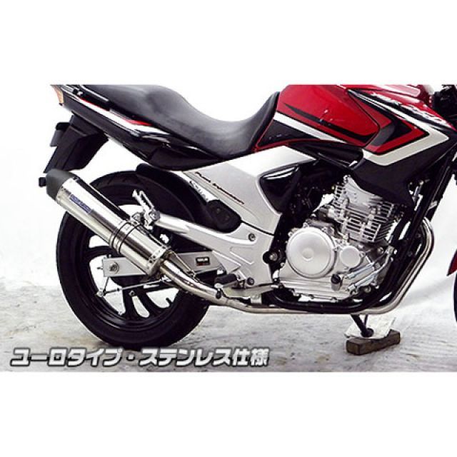 WirusWin YBR250（PCNLD）用 ダイナミックマフラー ユーロタイプ（O2センサー取付口付） サイレンサー ステンレス仕様 ウイルズウィン マフラー本体 YBR250｜パークアップ 店
