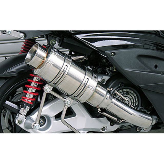 WirusWin シグナスX（3型/SE465-1MS）用 アトミックショートマフラー バズーカータイプ O2センサー取付け口付 オプション オプションB ウイルズウィン マフラー本体 シグナスX（3型）