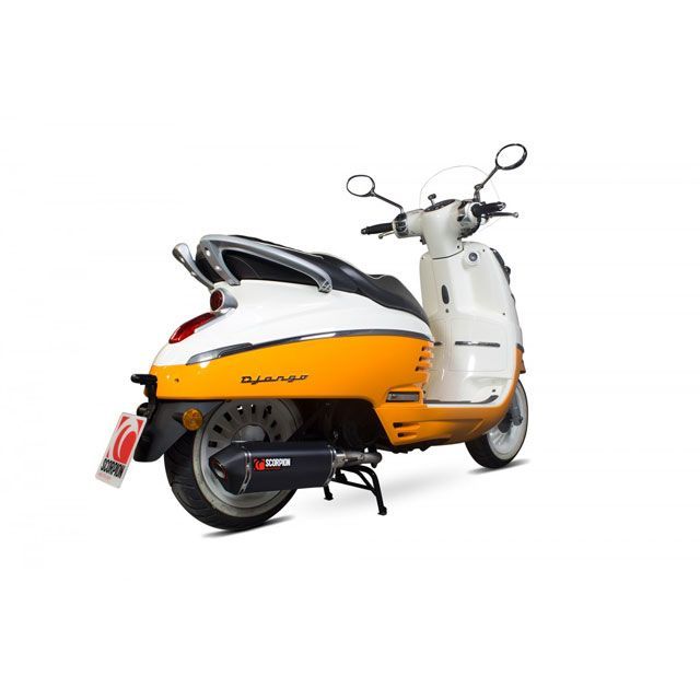 SCORPION Serket フルシステム ブラックセラミックコーティングスリーブ Peugeot Django 125 2015-2017 ｜ RPG103BCER scom_RPG103BCER スコーピオン マフラー本体 Django 125/…