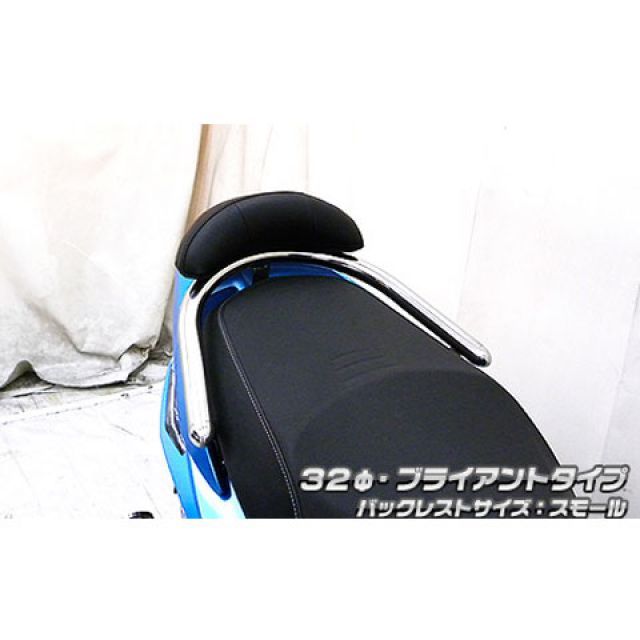 WirusWin New Fighter 150ZR用 バックレスト付き 32φタンデムバー タイプ ブライアントタイプ バックレストサイズ スモール ウイルズウィン タンデム用品 New Fighter 150ZR