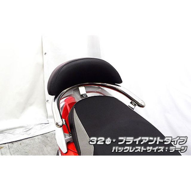 WirusWin Z1 125用 バックレスト付き 32φタンデムバー タイプ ブライアントタイプ バックレストサイズ ラージ ウイルズウィン タンデム用品 Z1 125
