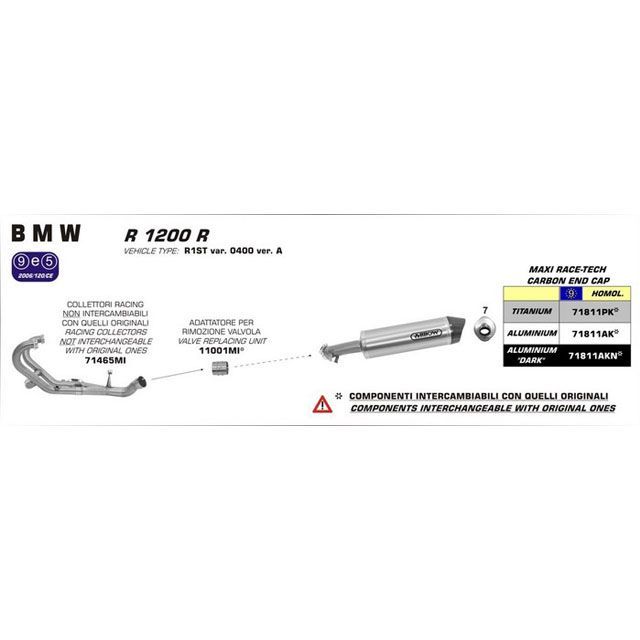 ARROW BMW S 1000 RR 15 HOMOLOGATED ALUMINIUM DARK RACE-TECH SILENCER WITH CARBON END CAP FOR ORIGINAL LINK PIPE ｜ 71824AKN arr…