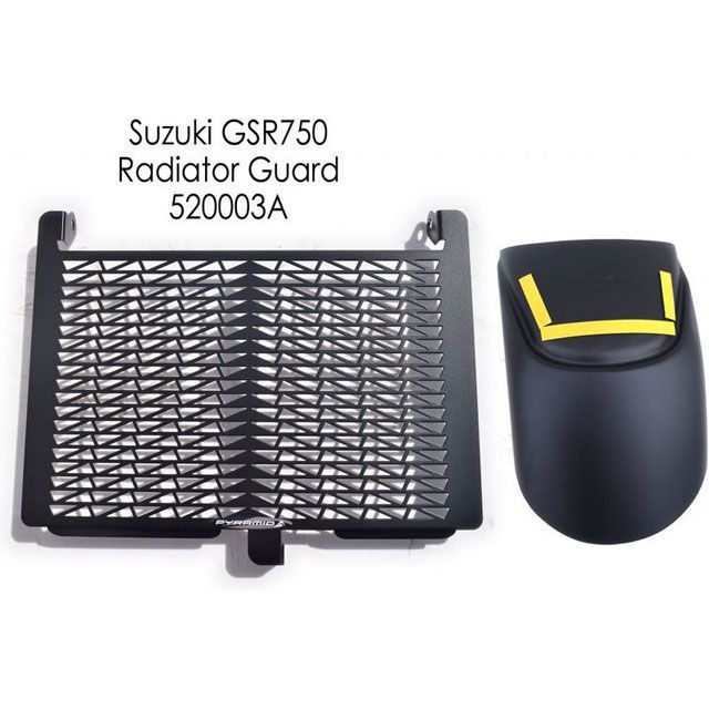 PYRAMID PLASTICS Suzuki GSR 750 Radiator Guard Matte Black 2011＞ ｜ 520003A pyr_520003A ピラミッドプラスチック ラジエター関連パーツ GSR 750｜パークアップ 店