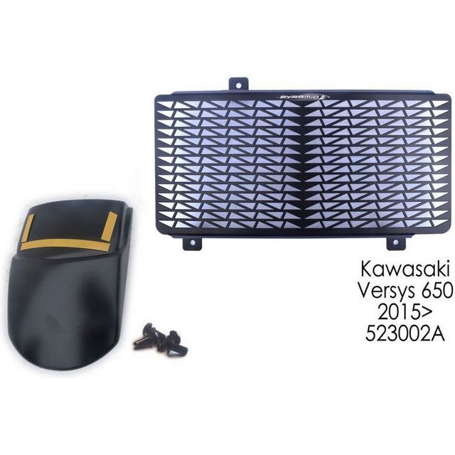 PYRAMID PLASTICS Kawasaki Versys 650 Radiator Guard Matte Black 2015＞ ｜ 523002A pyr_523002A ピラミッドプラスチック ラジエター関連パーツ Versys 650｜パークアップ 店
