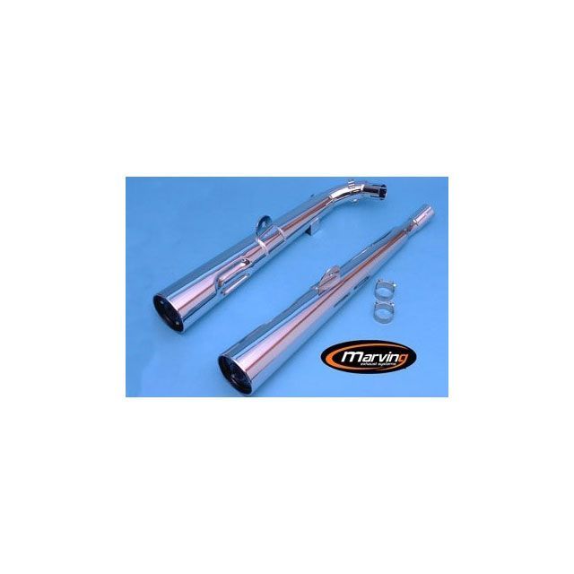 Marving デュアルマフラー Marvi クロム - EU公道走行認可 for Honda VT 500 E mvg_H-2060-BC マービング マフラー本体 VT 500 E