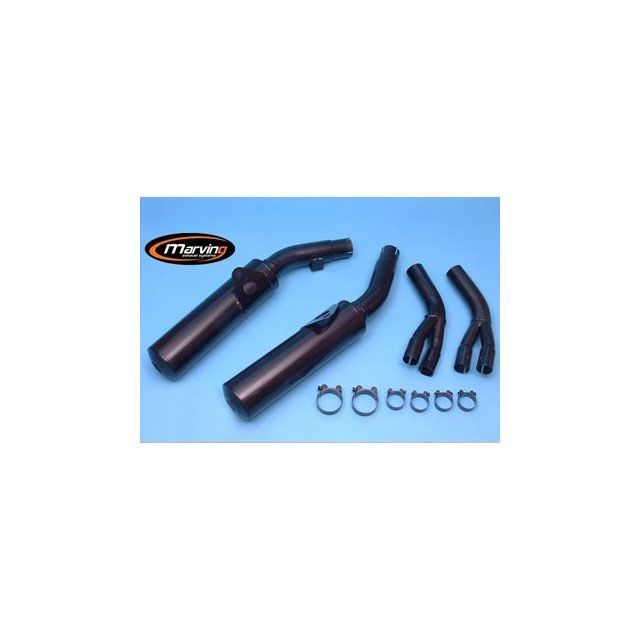 Marving デュアルマフラー Cylindrical Ø 110 ブラック - EU公道走行認可 for Honda VFR 750 F(86-87) mvg_H-2059-NC マービング マフラー本体 VFR 750 F|パークアップ 店