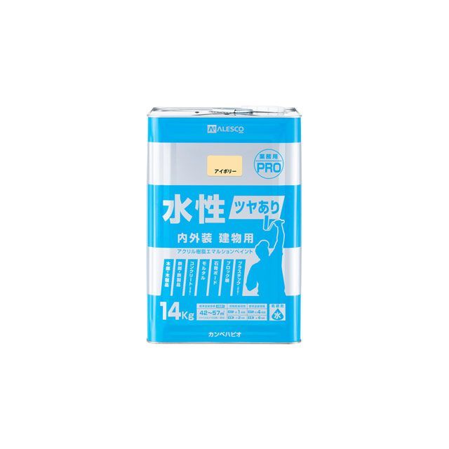 Kanpe Hapio 水性ツヤあり建物用PRO アイボリー 14K ・00447650073140 カンペハピオ D.I.Y.