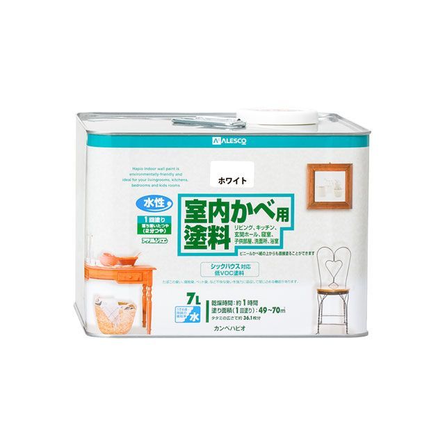 Kanpe Hapio 室内かべ用絵の具 白いこと 7L ・00317654011070 カンペハピオ D.I.Y.