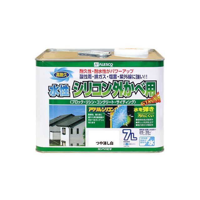Kanpe Hapio 水性シリコン外壁用 つや消し白 7L ・00427652981070 カンペハピオ D.I.Y.
