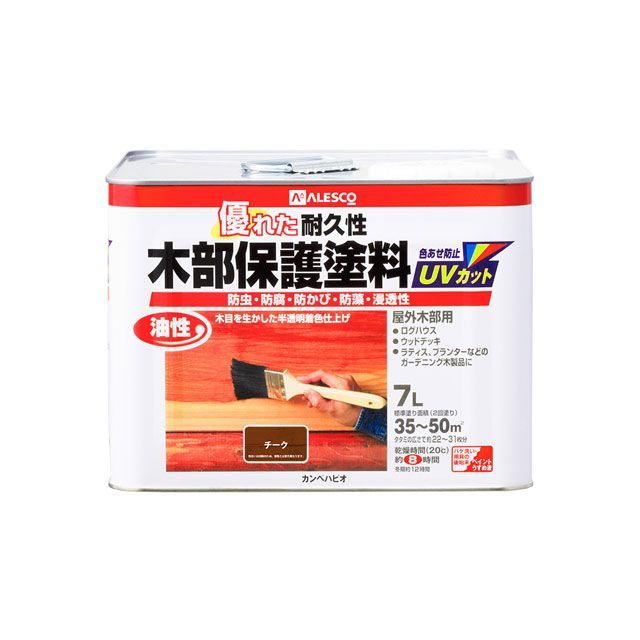 Kanpe Hapio 油性木部保護塗料 チーク 7L ・00237643511070 カンペハピオ D.I.Y.