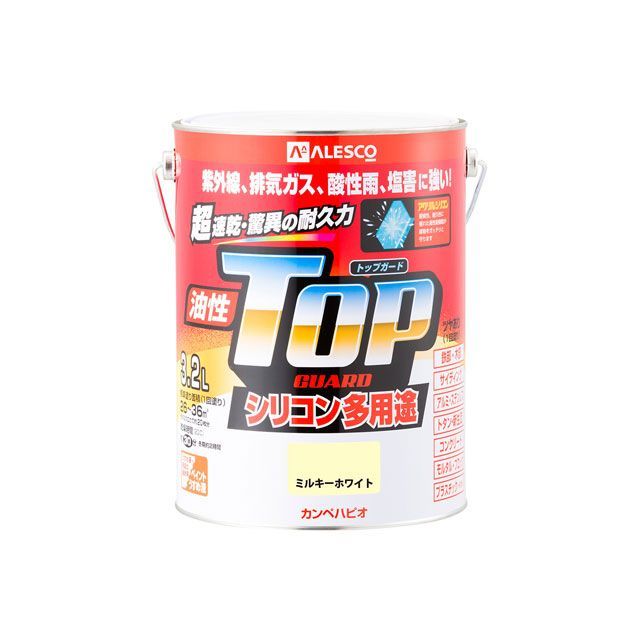 Kanpe Hapio 油性トップガード ミルキーホワイト 3.2L ・00017640511032 カンペハピオ D.I.Y.