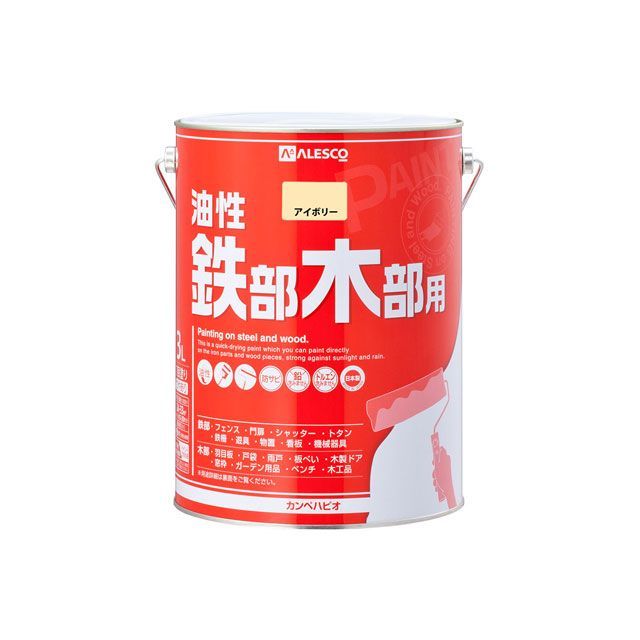 カンペハピオ 油性鉄部・木部用 アイボリー 3L Kanpe Hapio