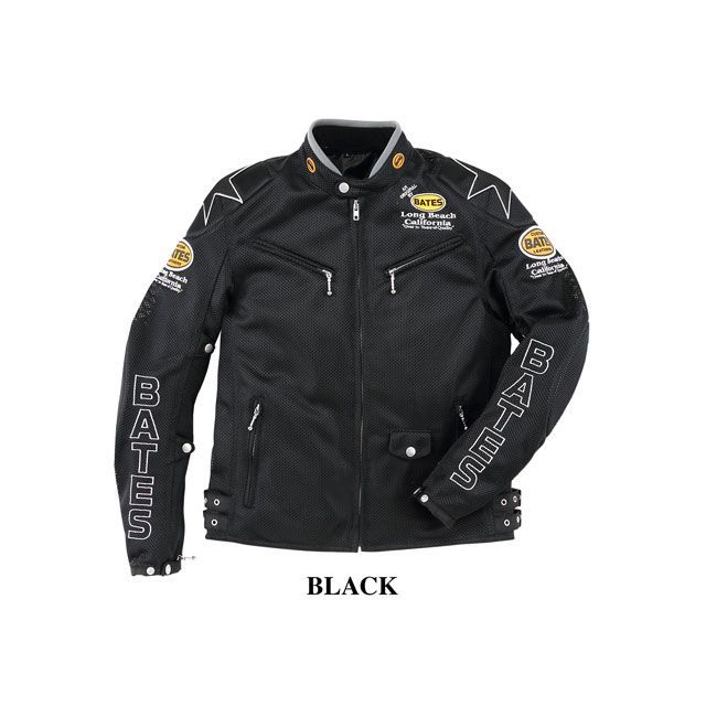 BATES バイクジャケット 黒 メッシュ裏地 BATES ベイツ BJ-M2112T 2wayメッシュジャケット 防風インナー