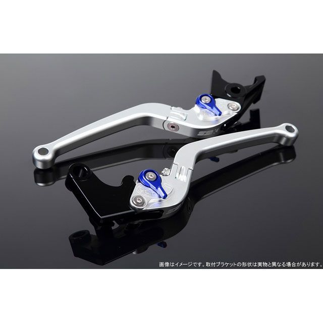 SPEEDRA アジャストレバー スタンダード可倒式（レバー本体カラー：マットシルバー） アジャスターカラー マットブルー LVAM080SR-BE SPEEDRA レバー スクランブラーカフェレーサー