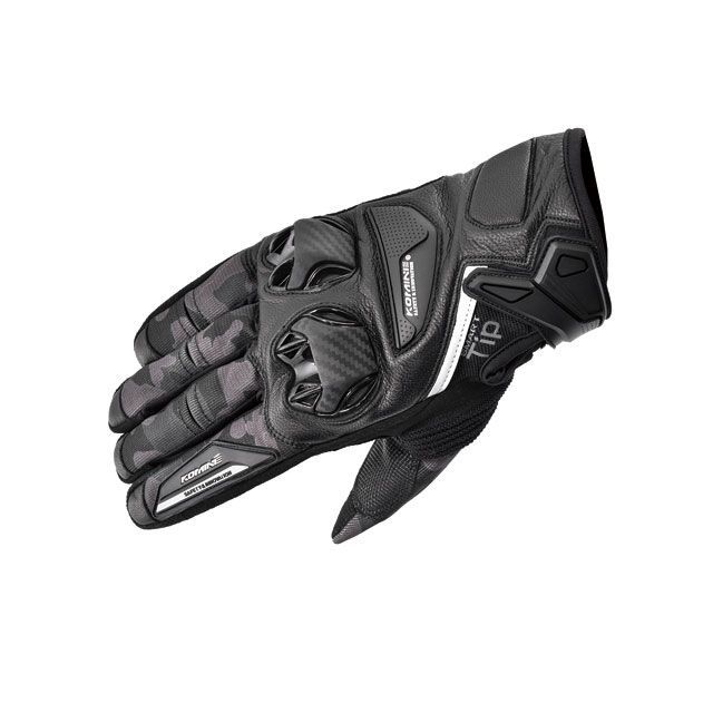 KOMINE 2021春夏モデル GK-234 プロテクトレザーメッシュグローブ（ネオブラックカモ） サイズ L ・06-234 コミネ メッシュグローブ