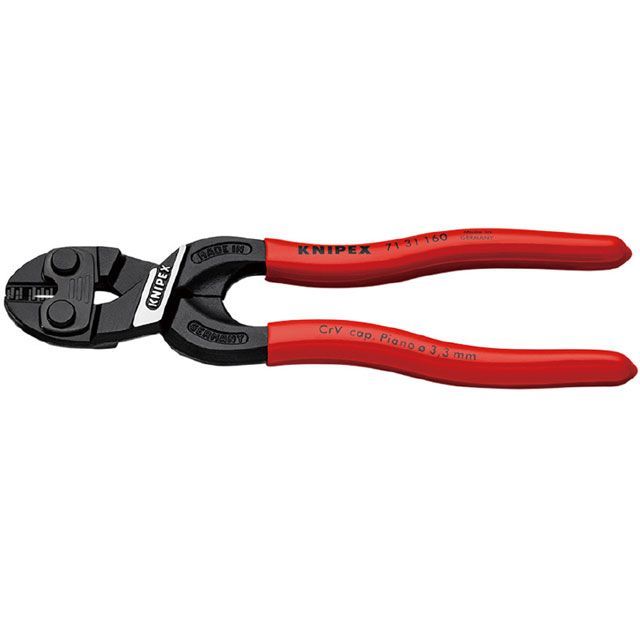 KNIPEX 7131-160SB コボルト CoBolt 小型クリッパー （リセス付） 160mm プラスチックコーティングハンドル ・7131-160SB クニペックス ハンドツール