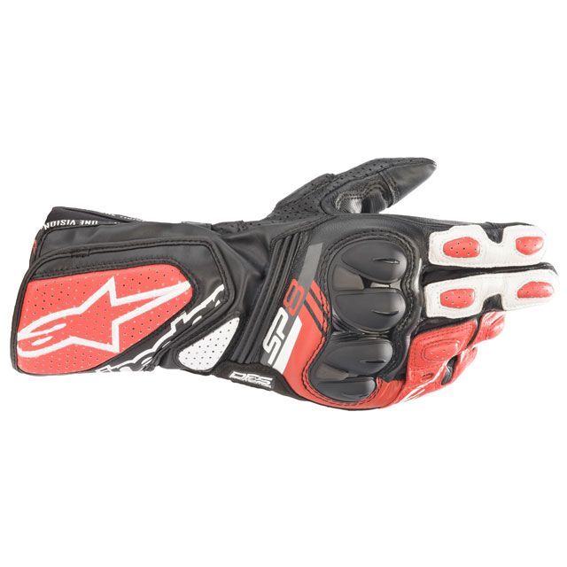 Alpinestars 2021春夏モデル SP-8 v3 レザーグローブ（ブラック/ホワイト/ブライトレッド） サイズ XL アルパインスターズ レザーグローブ
