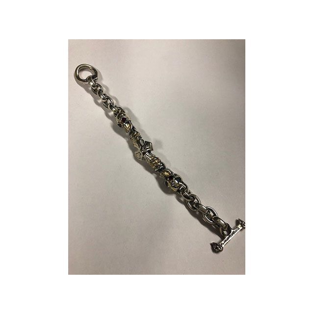 Bill Wall Leather Chain link Vintage skulls（eyes：RED）/Vintage cross B584 B584 Bill Wall Leather アクセサリー