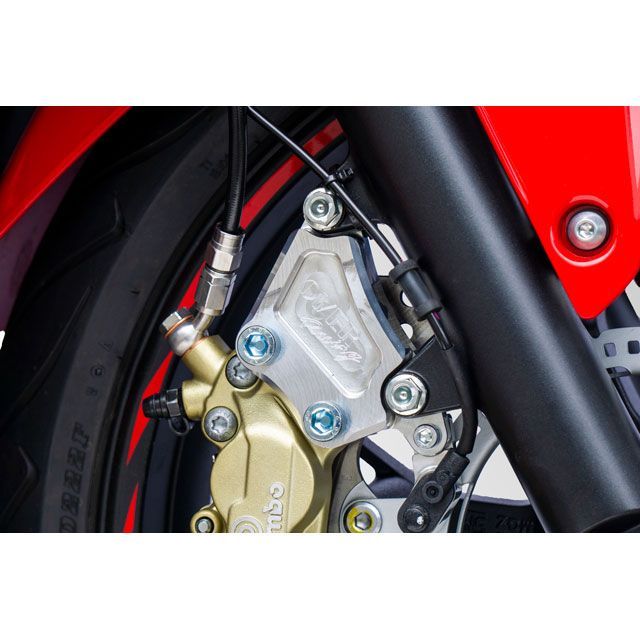 OVER RACING Fキャリパーサポート ブレンボ4P用（シルバー） ・83-102-11 メーカー在庫あり オーバーレーシング キャリパー CBR400R｜パークアップ 店