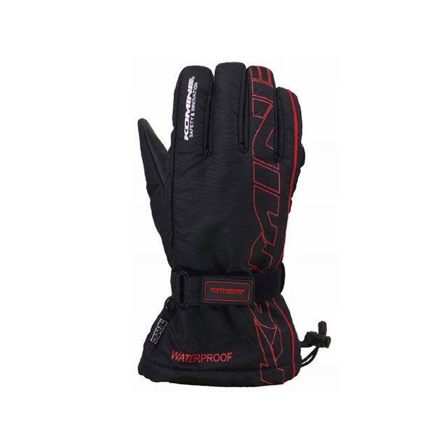 KOMINE GK-132 レインオーバーグローブ（ブラック/レッド） サイズ XL ・06-132 メーカー在庫あり コミネ レイングローブ