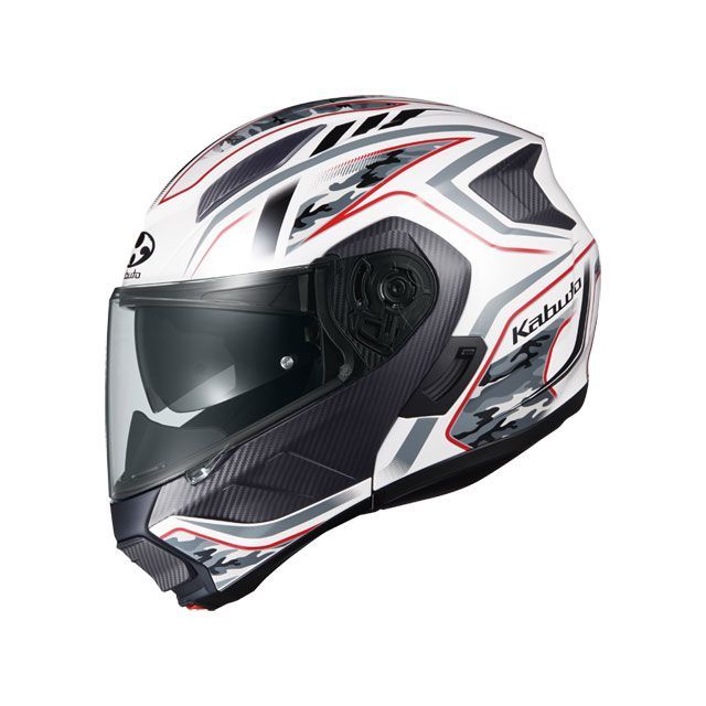 OGK KABUTO RYUKI ENERGY（リュウキ エナジー） ホワイト/レッド サイズ M/57-58cm オージーケーカブト システムヘルメット（フリップアップ）