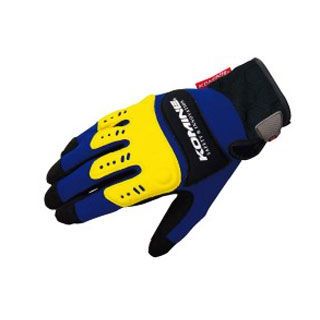 KOMINE GK-134 インストラクターグローブプロ EX カラー ブルー/イエロー サイズ M ・06-134 メーカー在庫あり コミネ ライディンググローブ
