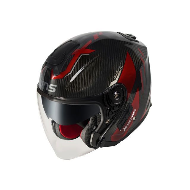 WINS A-FORCE RS JET FLASH typeC（カーボン&times;アイアンレッド） サイズ L JAN_4560385760402 ウインズヘルメット ジェットヘルメット｜パークアップ 店