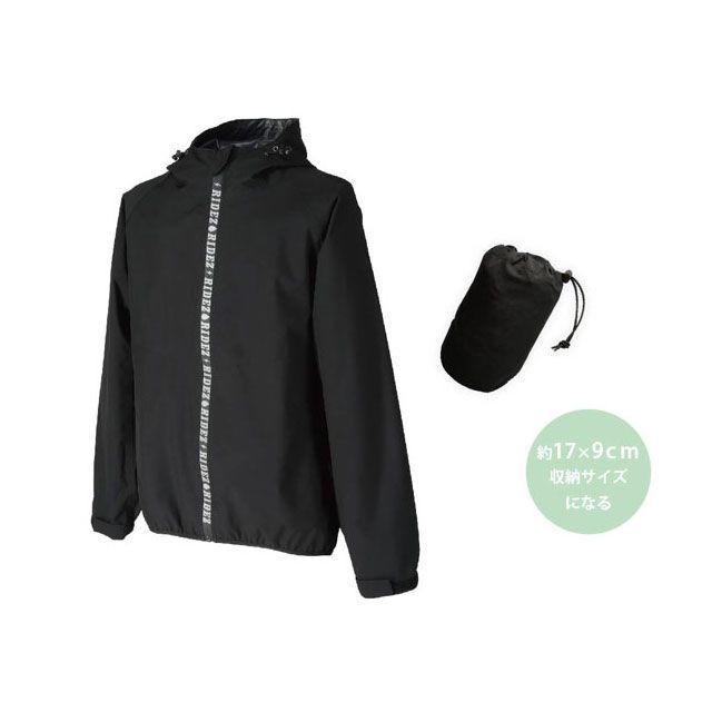 RIDEZ MICRO RAINJACKET（ブラック） サイズ 4L MCR01 ライズ レインウェア