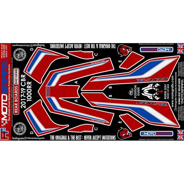 MOTOGRAFIX ボディパッド リア MT-RH015RWB モトグラフィックス ドレスアップ・カバー CBR1000RR Fireblade｜パークアップ 店 11,975円